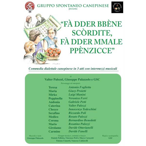 Fa dder bbe'ne sco'rdite, fa dder mmale pren'zicce